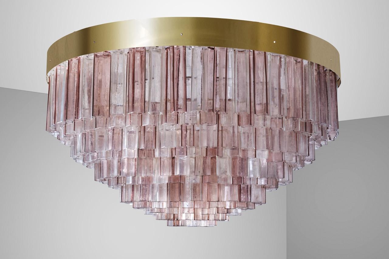 Barovier&Toso Big Murano Glass flush mount ceiling Light - Italian Design 1950s For Sale 5