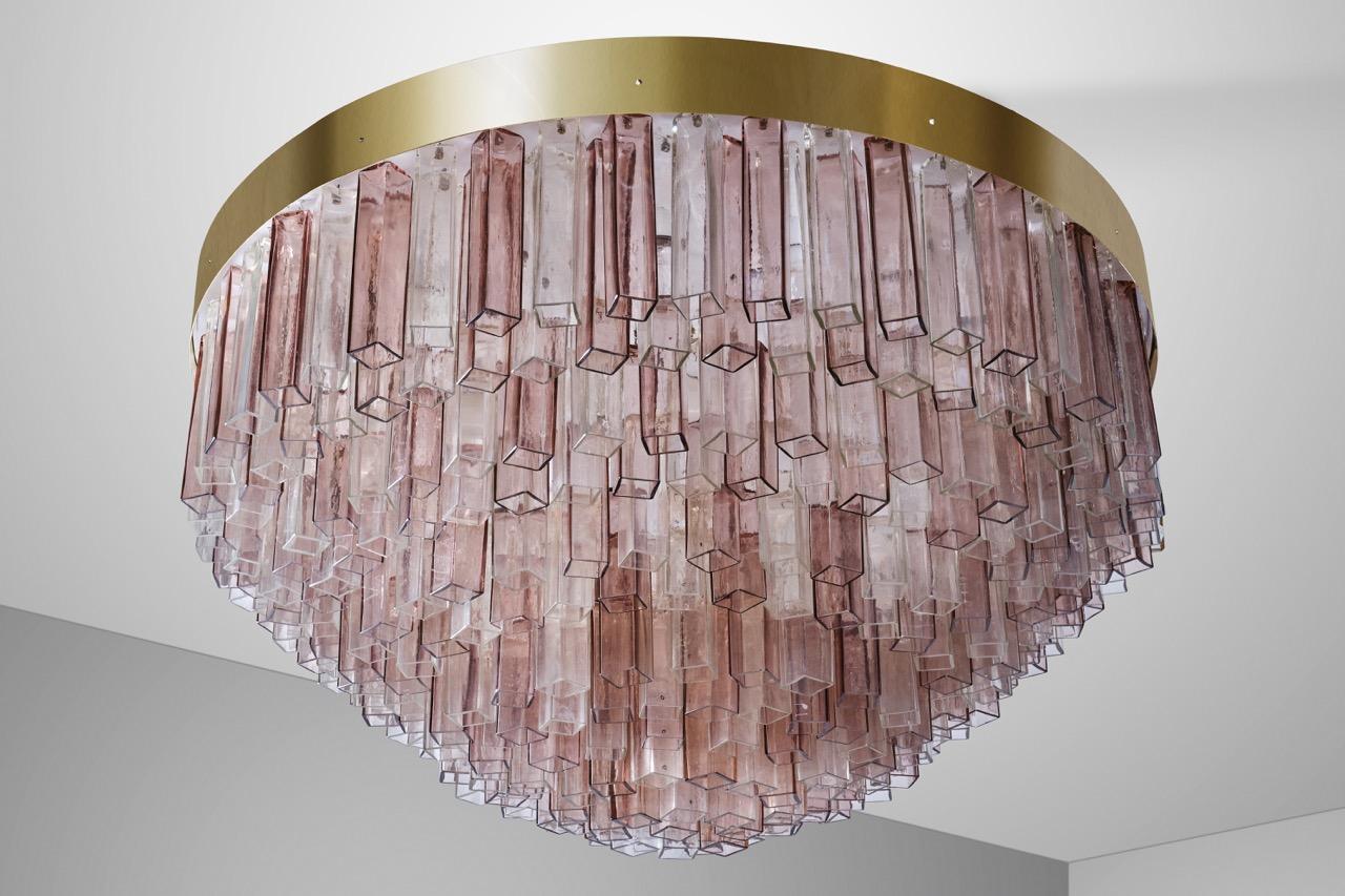 Barovier&Toso Big Murano Glass flush mount ceiling Light - Italian Design 1950s For Sale 7