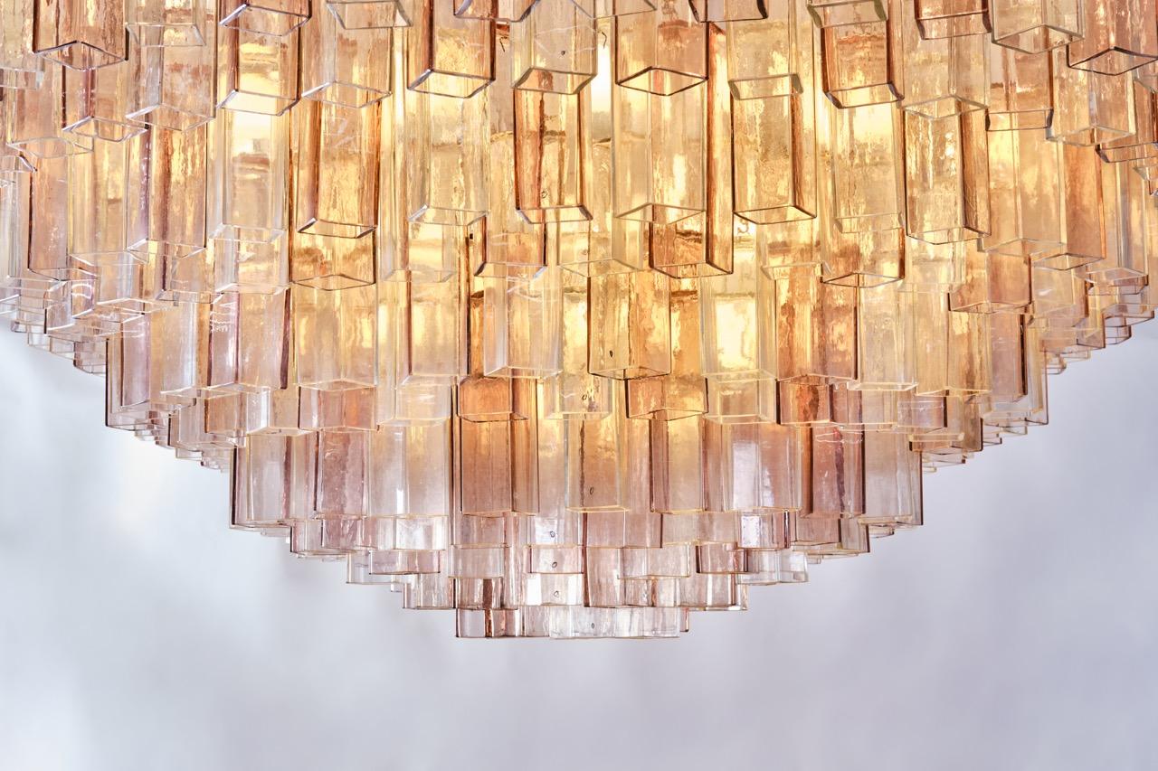 Mid-20th Century Barovier&Toso Big Murano Glass flush mount ceiling Light - Italian Design 1950s For Sale