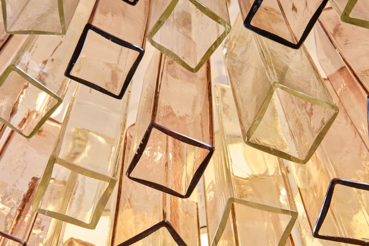 Brass Barovier&Toso Big Murano Glass flush mount ceiling Light - Italian Design 1950s For Sale