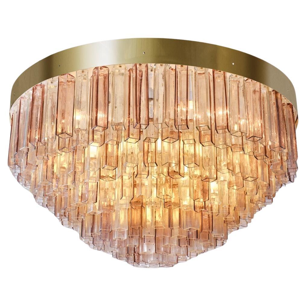 Barovier&Toso Big Murano Glass flush mount ceiling Light - Italian Design 1950s For Sale