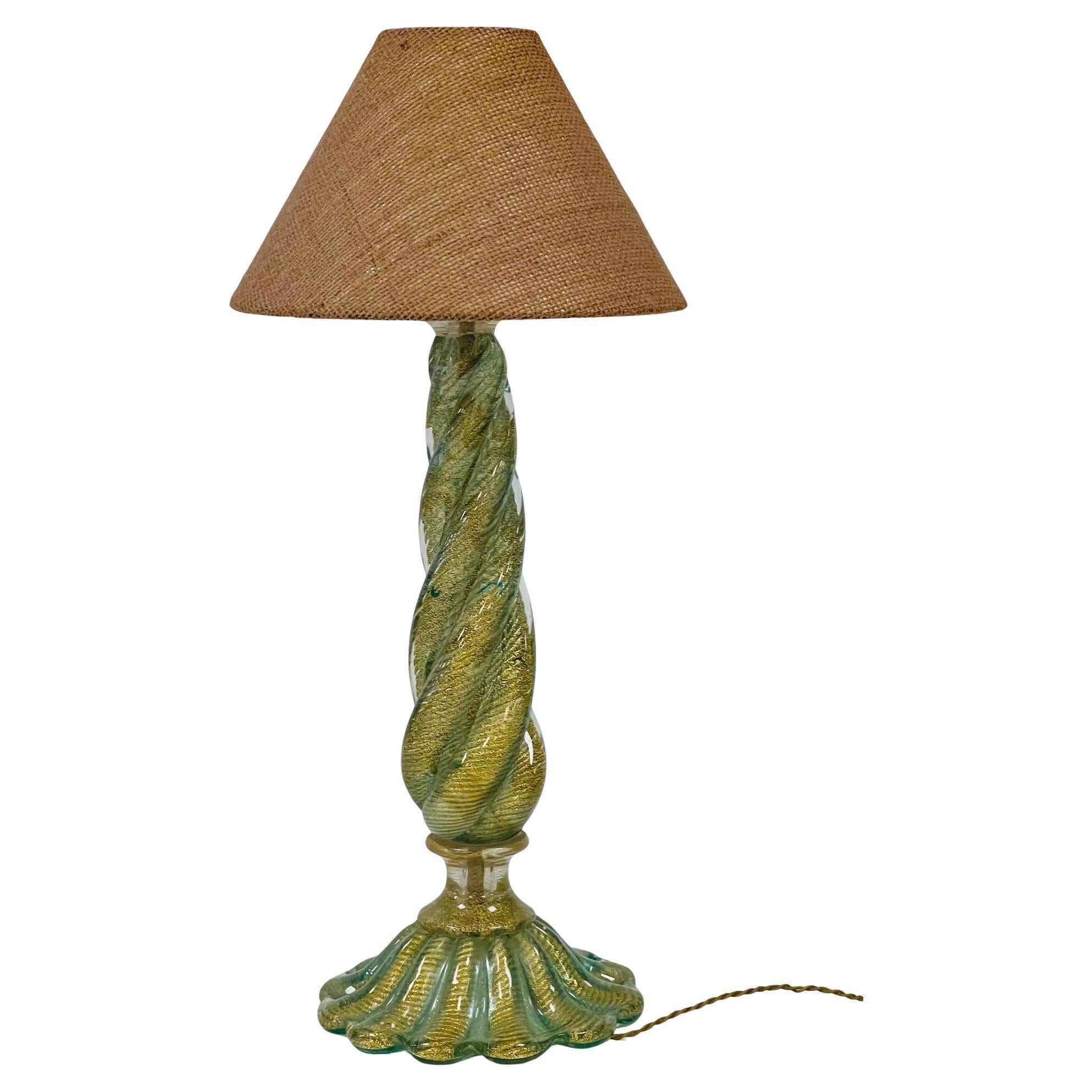 Barovier&Toso "cordonato oro" circa 1950 table lamp.