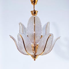 Barovier&Toso. Lampadario Hollywood Regency in vetro di Murano, Italia, anni '80