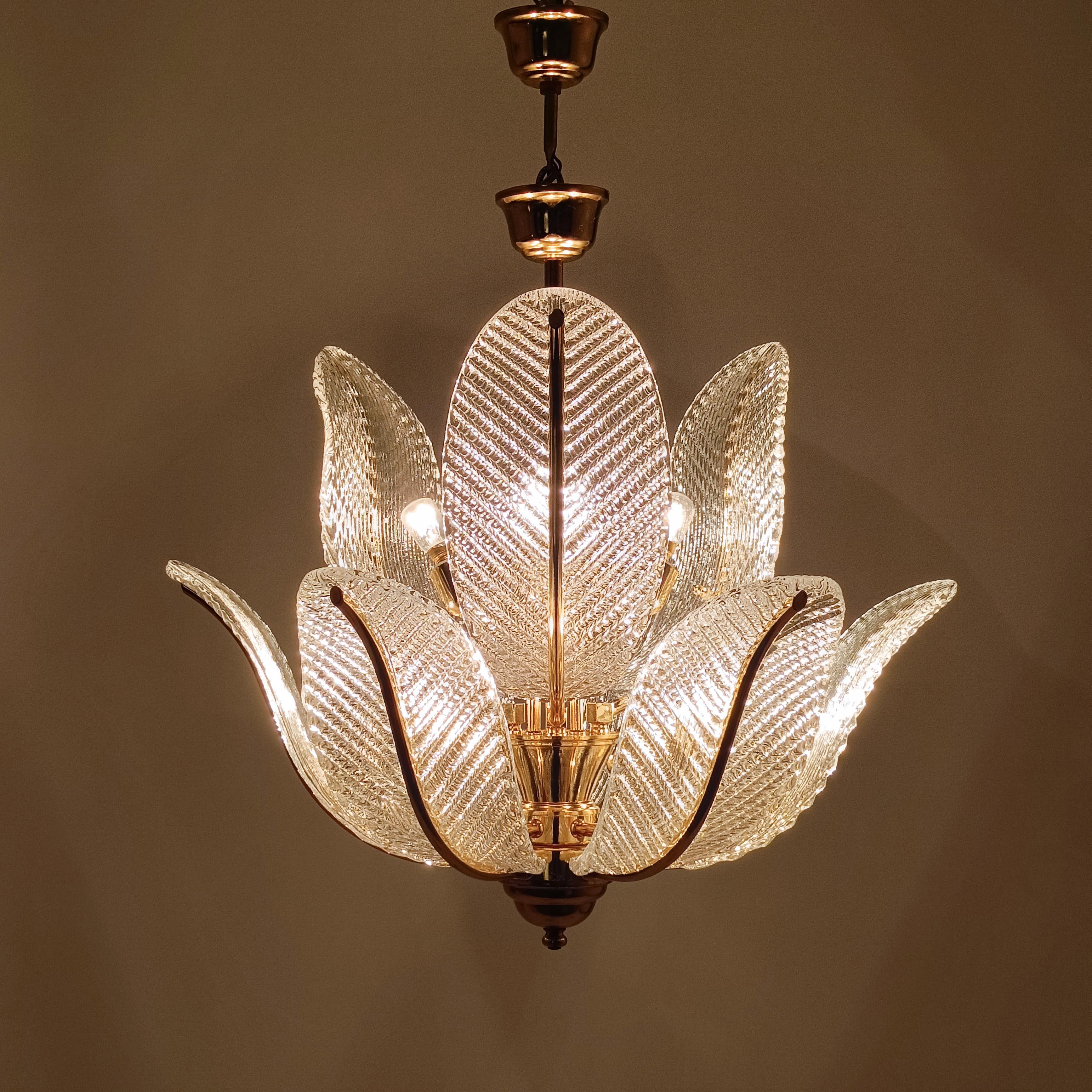 Barovier&Toso. Lampadario Hollywood Regency in vetro di Murano, Italia, anni '80 In condizioni ottime in vendita a SANT ADRIÀ DE BESÒS, ES