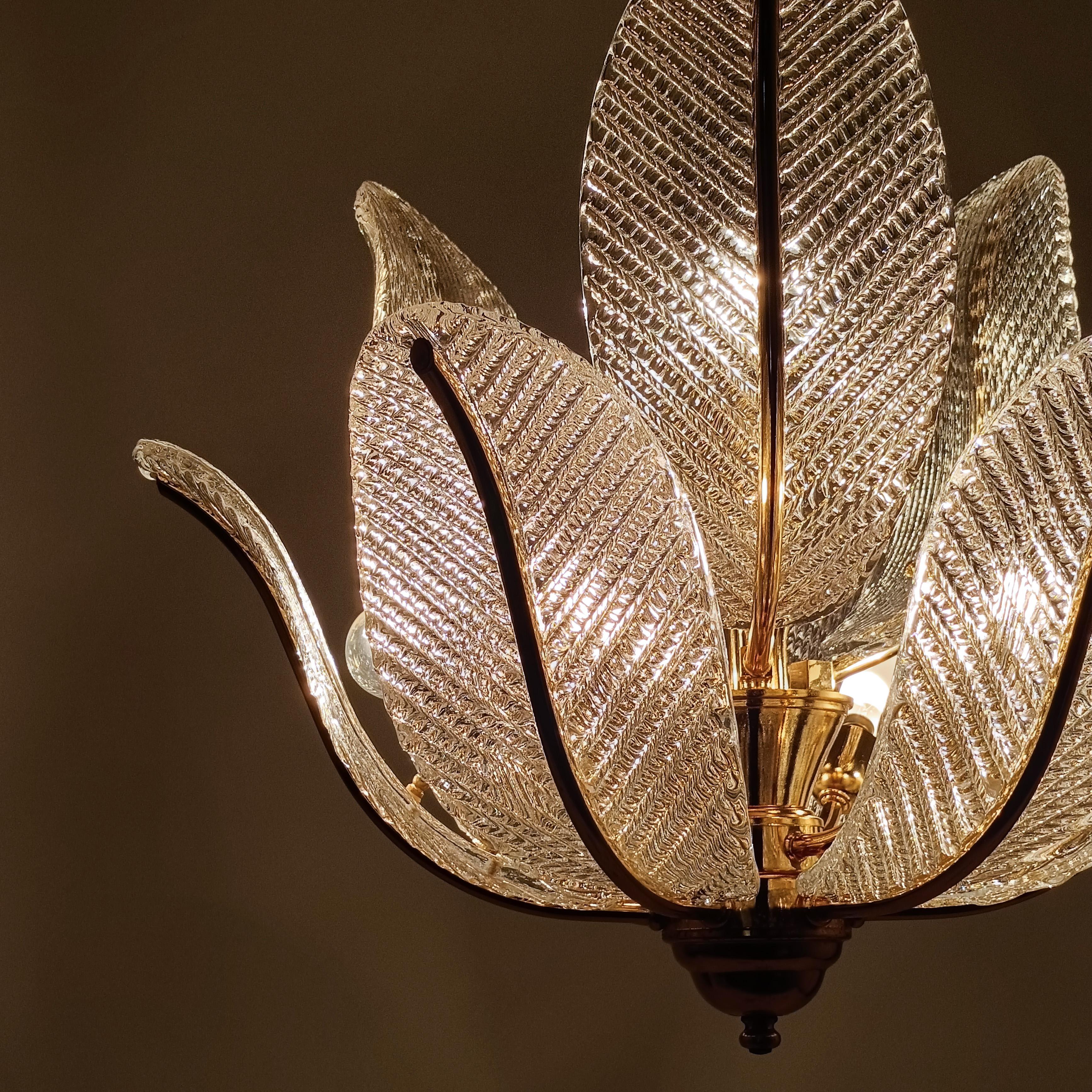 Fine XX secolo Barovier&Toso. Lampadario Hollywood Regency in vetro di Murano, Italia, anni '80 in vendita