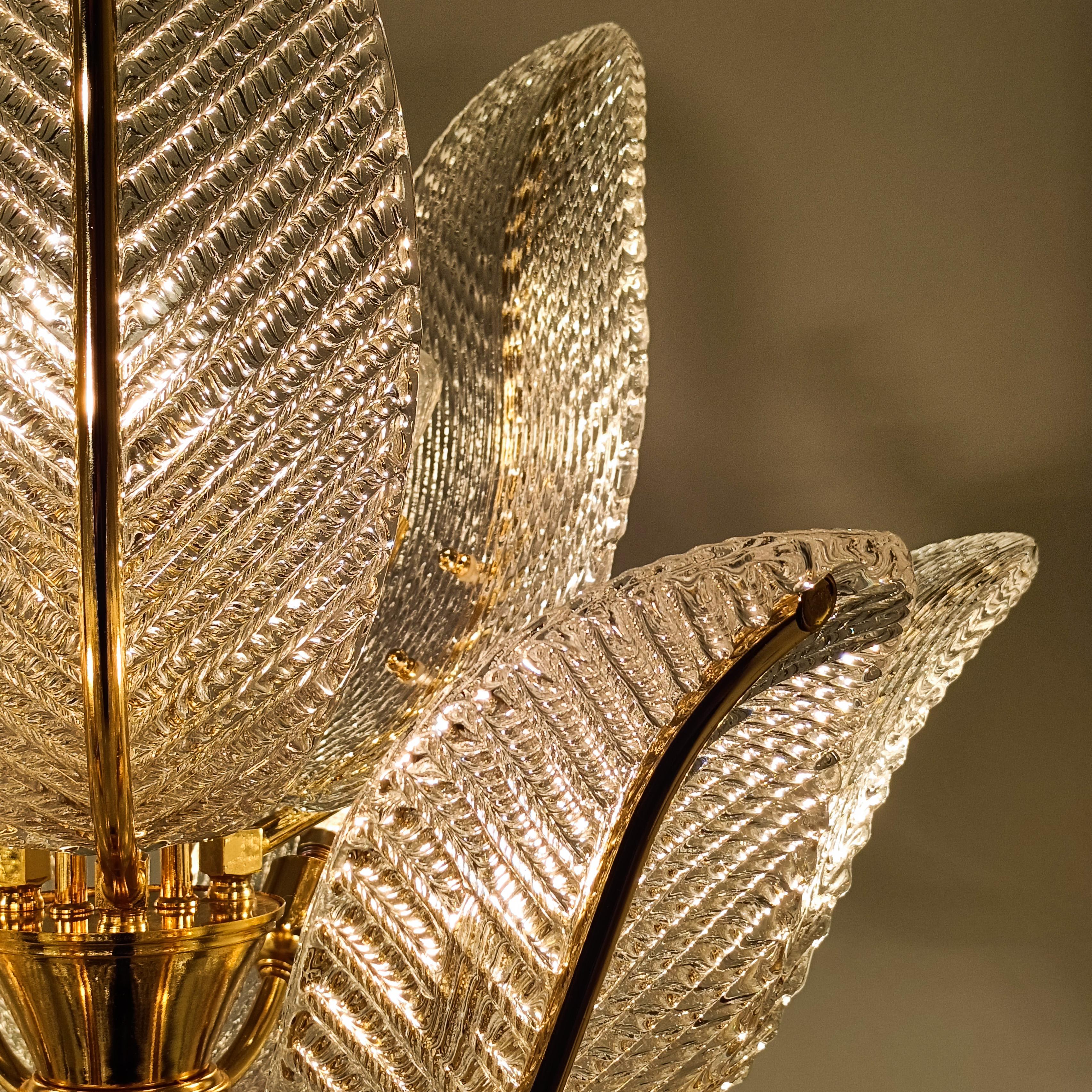 Metallo Barovier&Toso. Lampadario Hollywood Regency in vetro di Murano, Italia, anni '80 in vendita