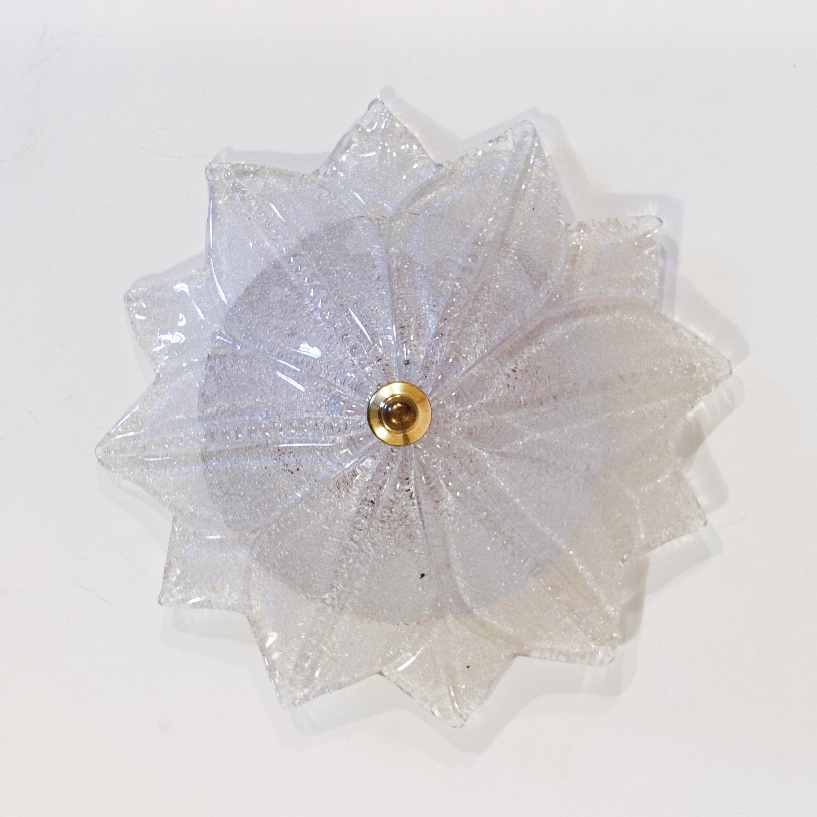 Barovier&Toso. Hollywood Regency Murano glass flush mount, Italy, 1980s For Sale 1
