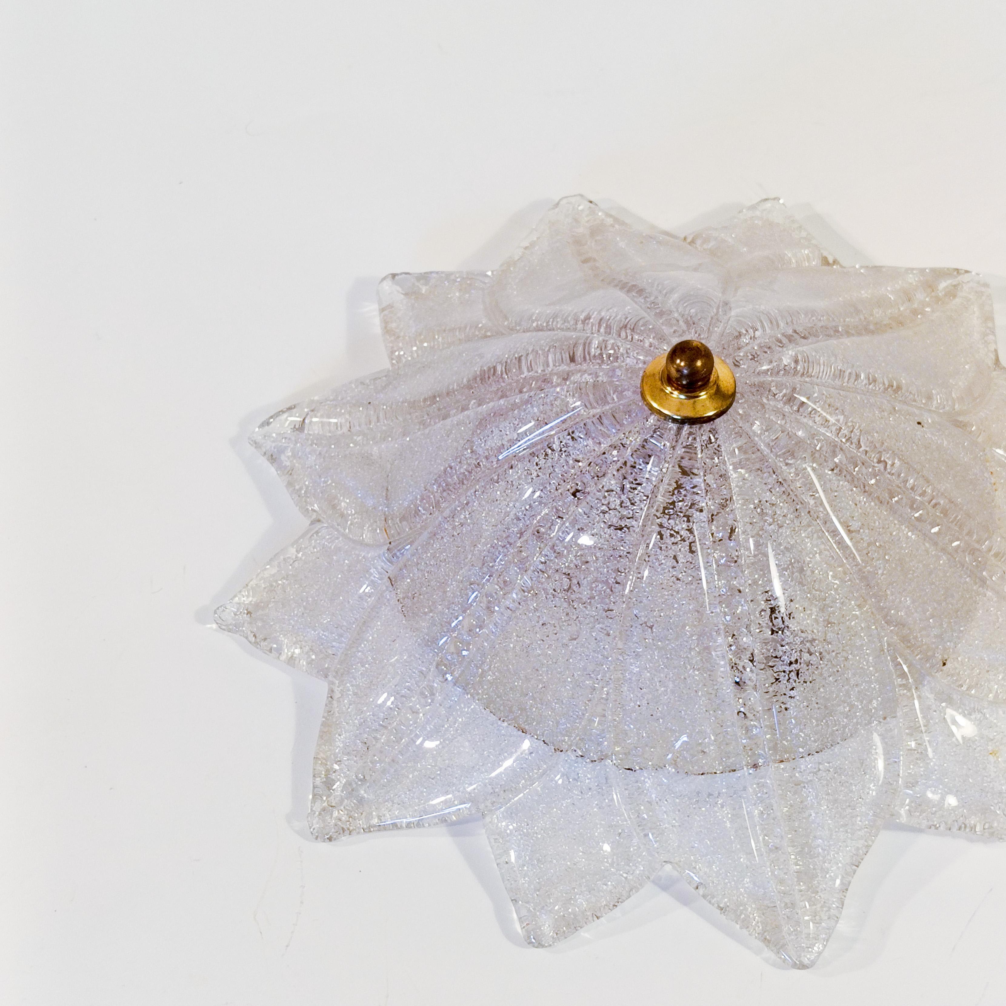 Barovier&Toso. Hollywood Regency Murano glass flush mount, Italy, 1980s For Sale 2