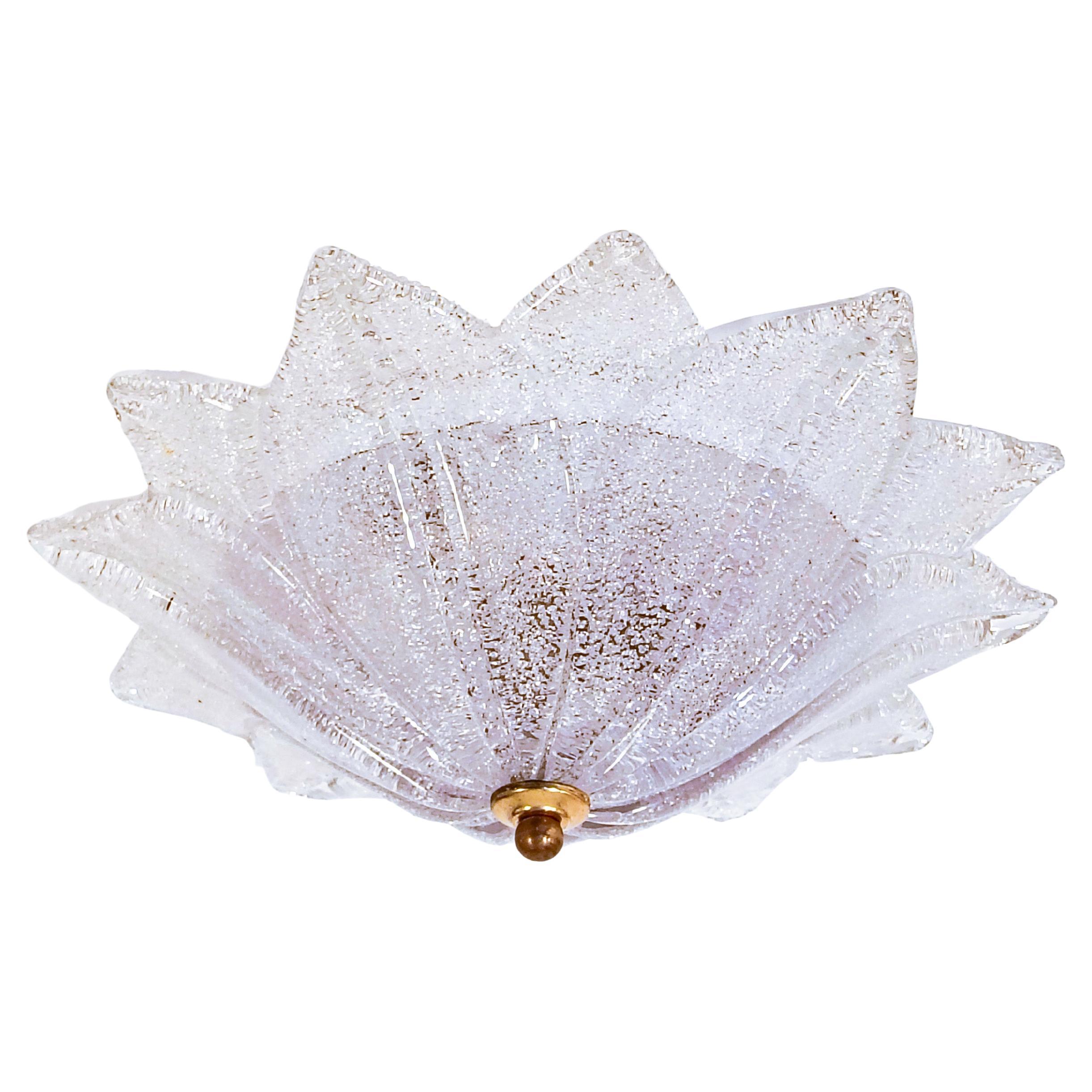 Barovier&Toso. Hollywood Regency Murano glass flush mount, Italy, 1980s For Sale