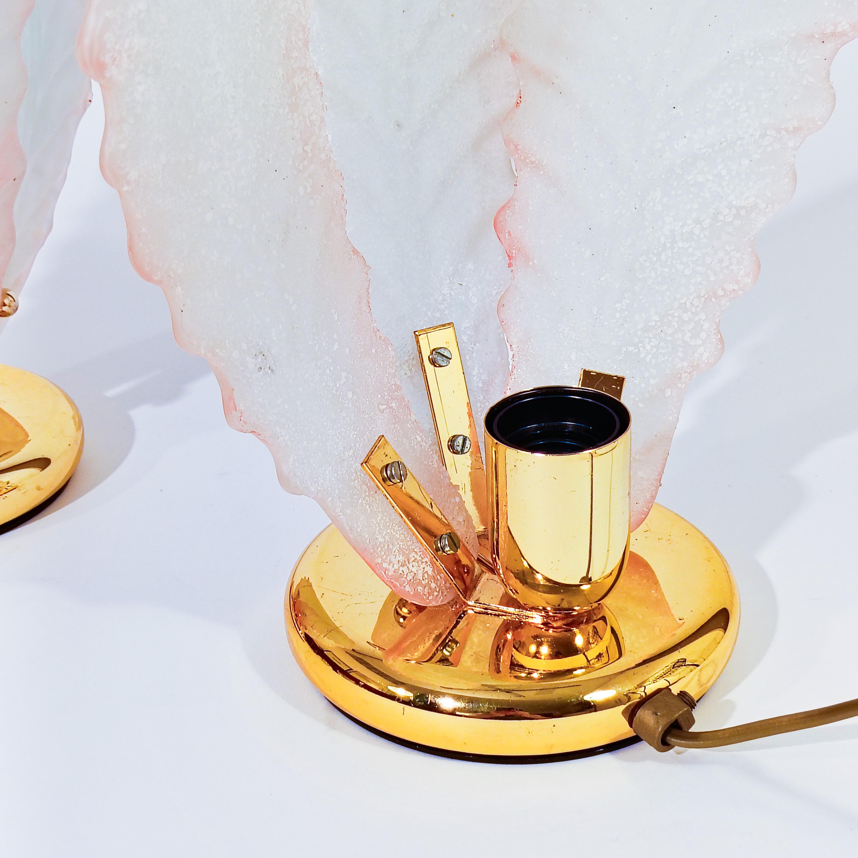 Barovier&Toso. Lampes de table en verre Murano de style Régence hollywoodienne, Italie, années 1980 en vente 6