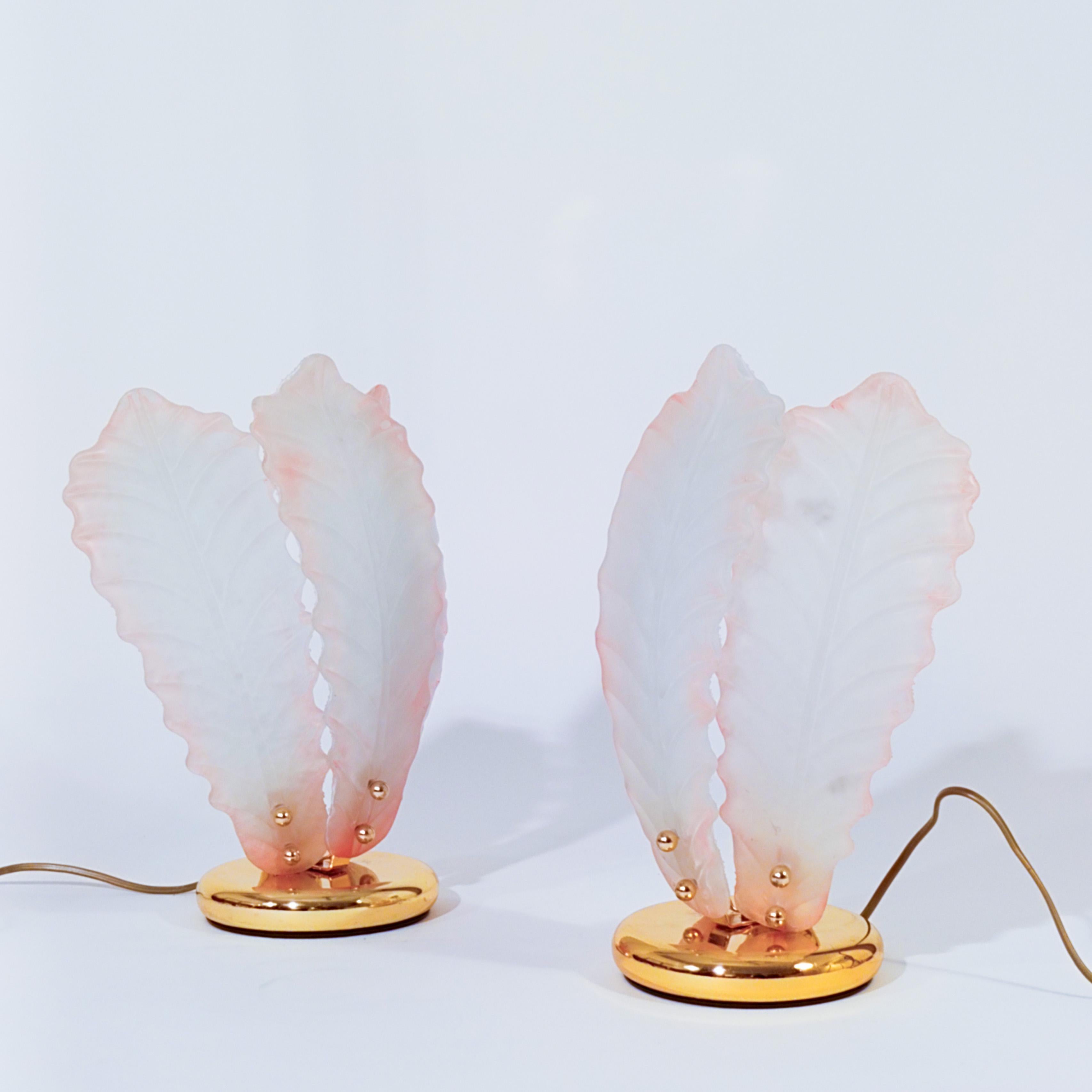 Fait main Barovier&Toso. Lampes de table en verre Murano de style Régence hollywoodienne, Italie, années 1980 en vente