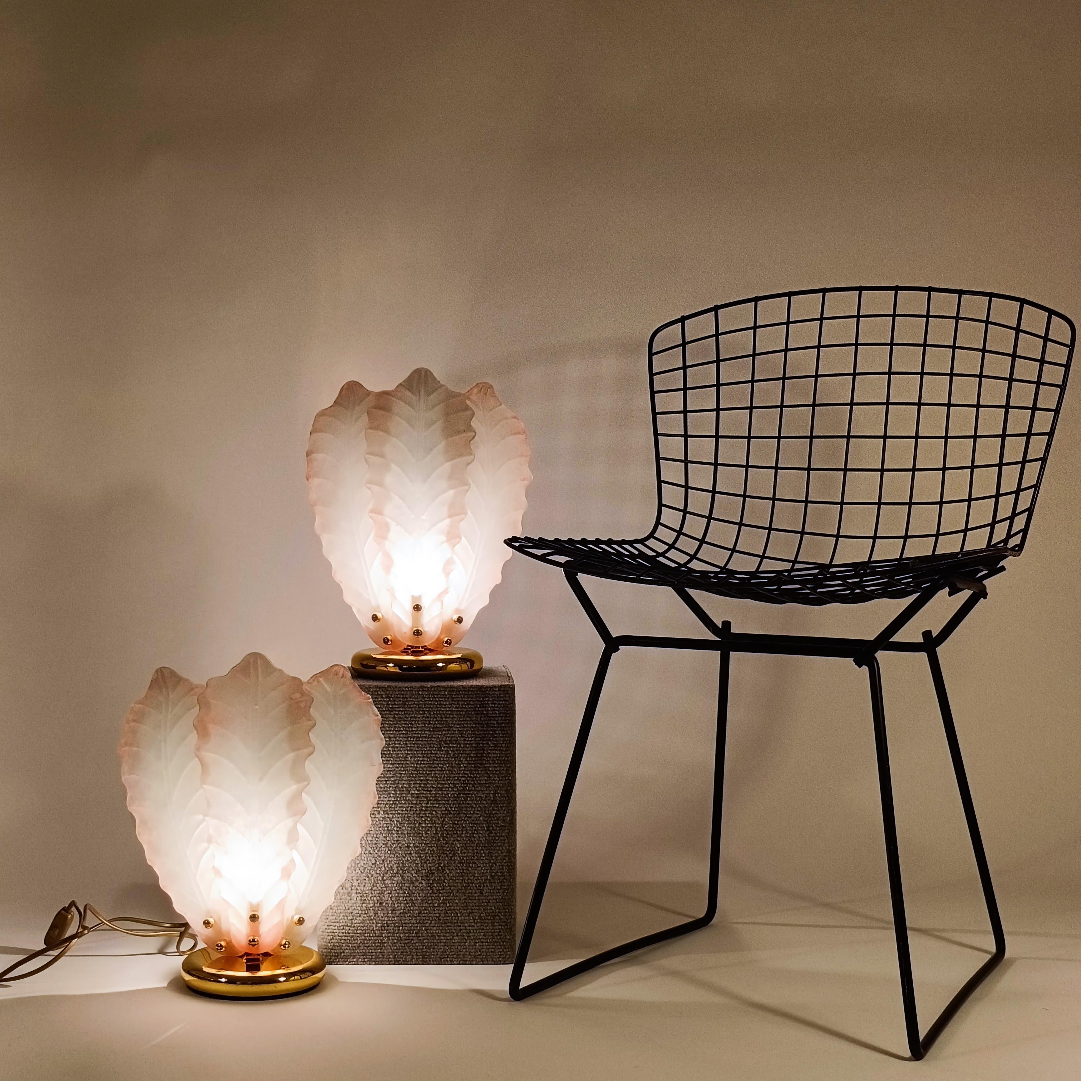 Barovier&Toso. Lampes de table en verre Murano de style Régence hollywoodienne, Italie, années 1980 en vente 1