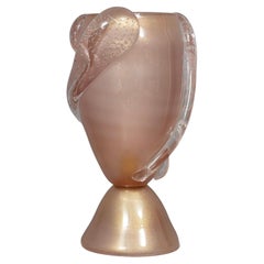 Barovier & Toso Murano Blown Glass Pink Color Midcentury Table Lamp, 1950