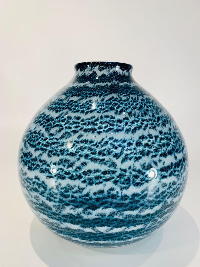 Incroyable vase bicolore en verre de Murano Barovier&Toso, probablement 