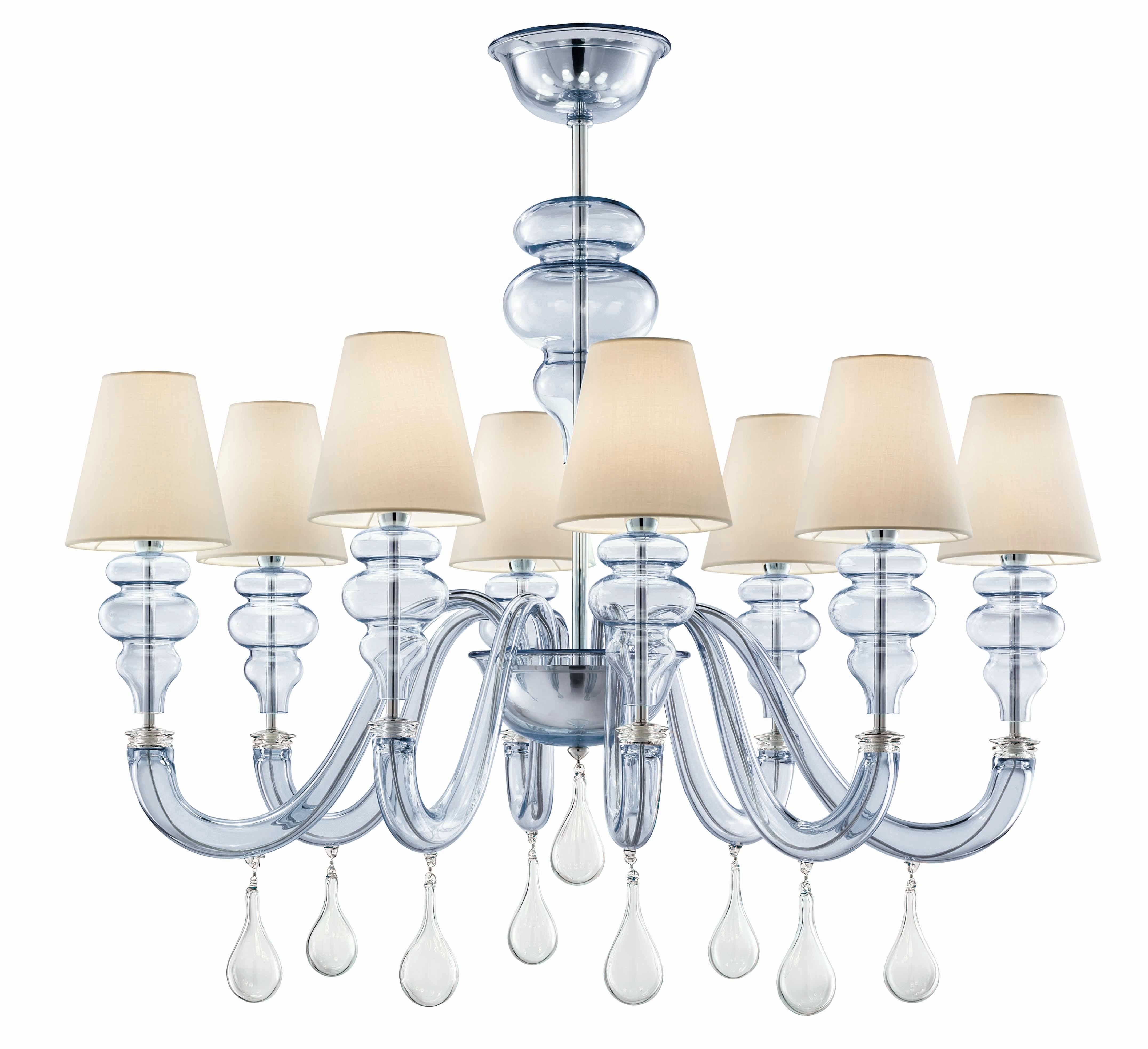 Lampadario in vetro di Murano, Indaco, Ran Round