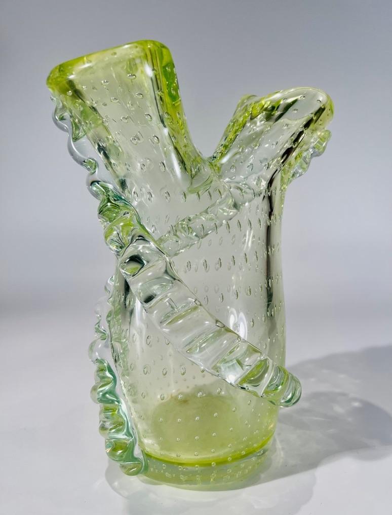 Other Barovier&Toso Murano Glass green vase circa 1950 For Sale