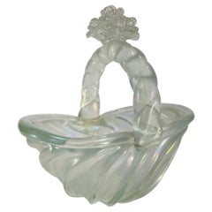 Barovier&Toso Cestino in vetro di Murano iridato circa 1950