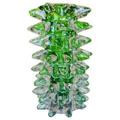 Vase vert "rostrato" en verre de Murano, Barovier&Toso, vers 1938.