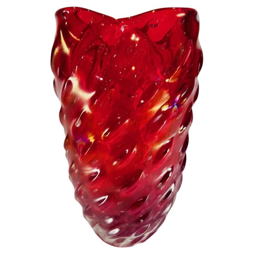 Barovier&Toso Murano glass rubi circa 1950 vase. For Sale