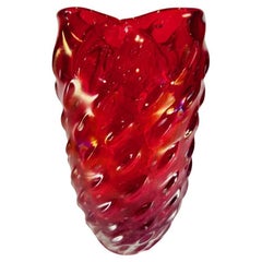 Jarrón Barovier&Toso de cristal de Murano rubí circa 1950.