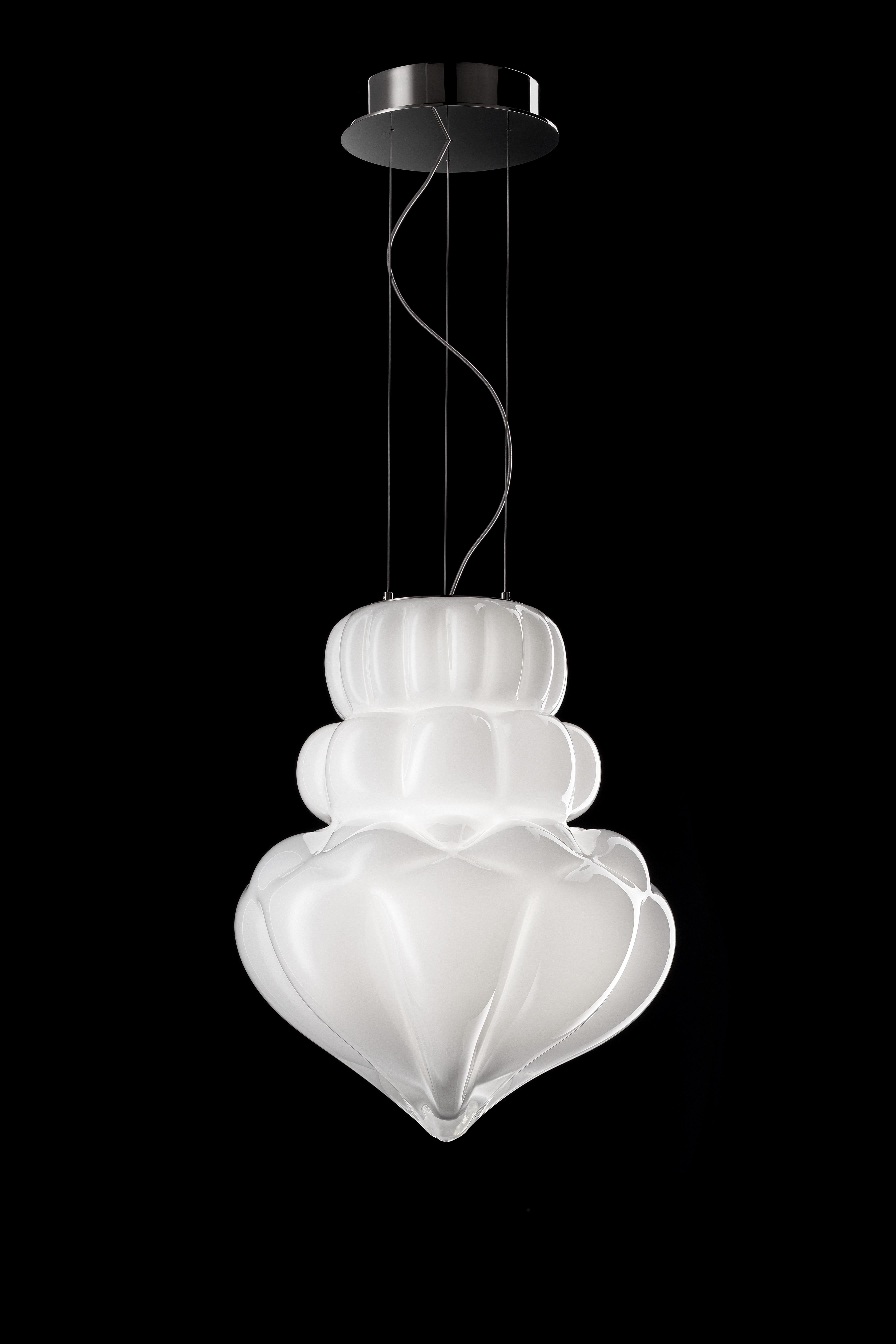 Barovier & Toso Vallonné Opale Glass Suspension In New Condition In Venice, IT