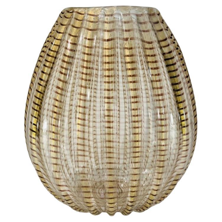 Barovier&Toso Vase aus Muranoglas Cordonne Serie im Angebot