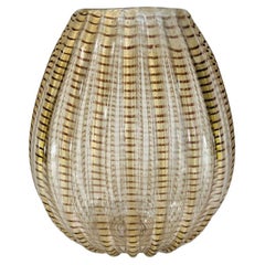 Vintage Barovier&Toso Vase in Murano Glass Cordonne Serie