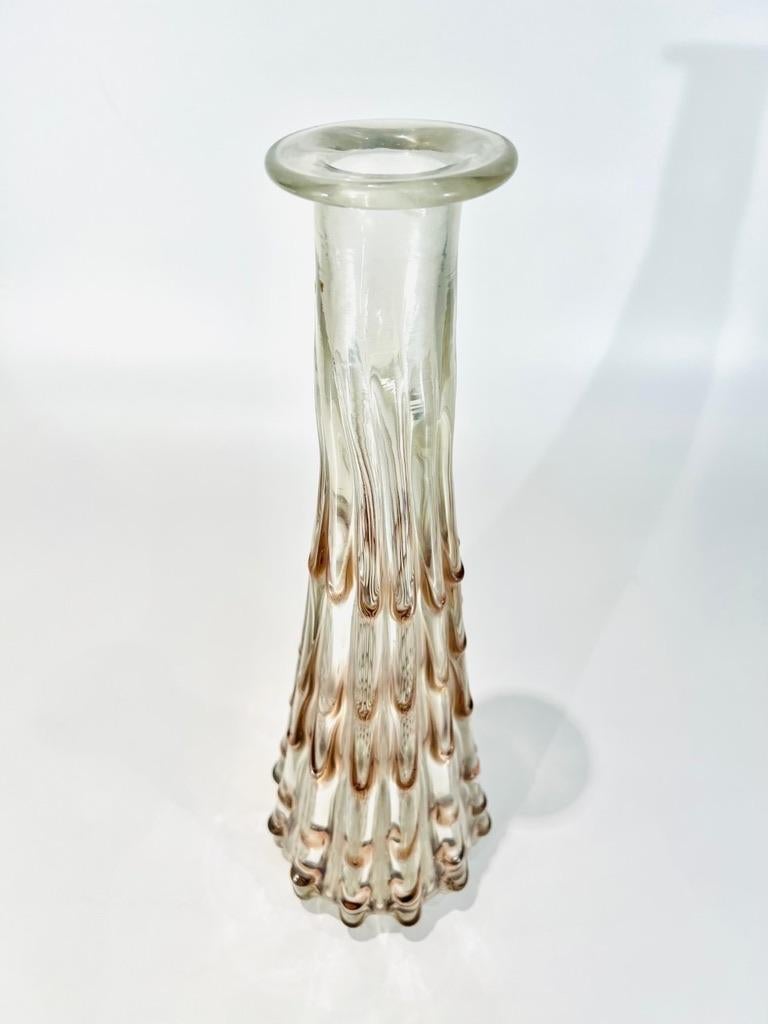 Italian Tall Barovier&Toso vase in Murano glass iridized circa 1950 For Sale