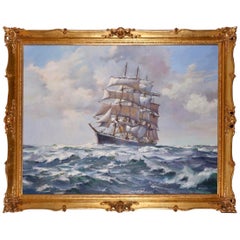Vintage "Barque at Sea" by George Shaw