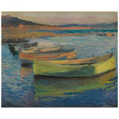 "Barques Aux Environs De Collioure" by Henri Martin