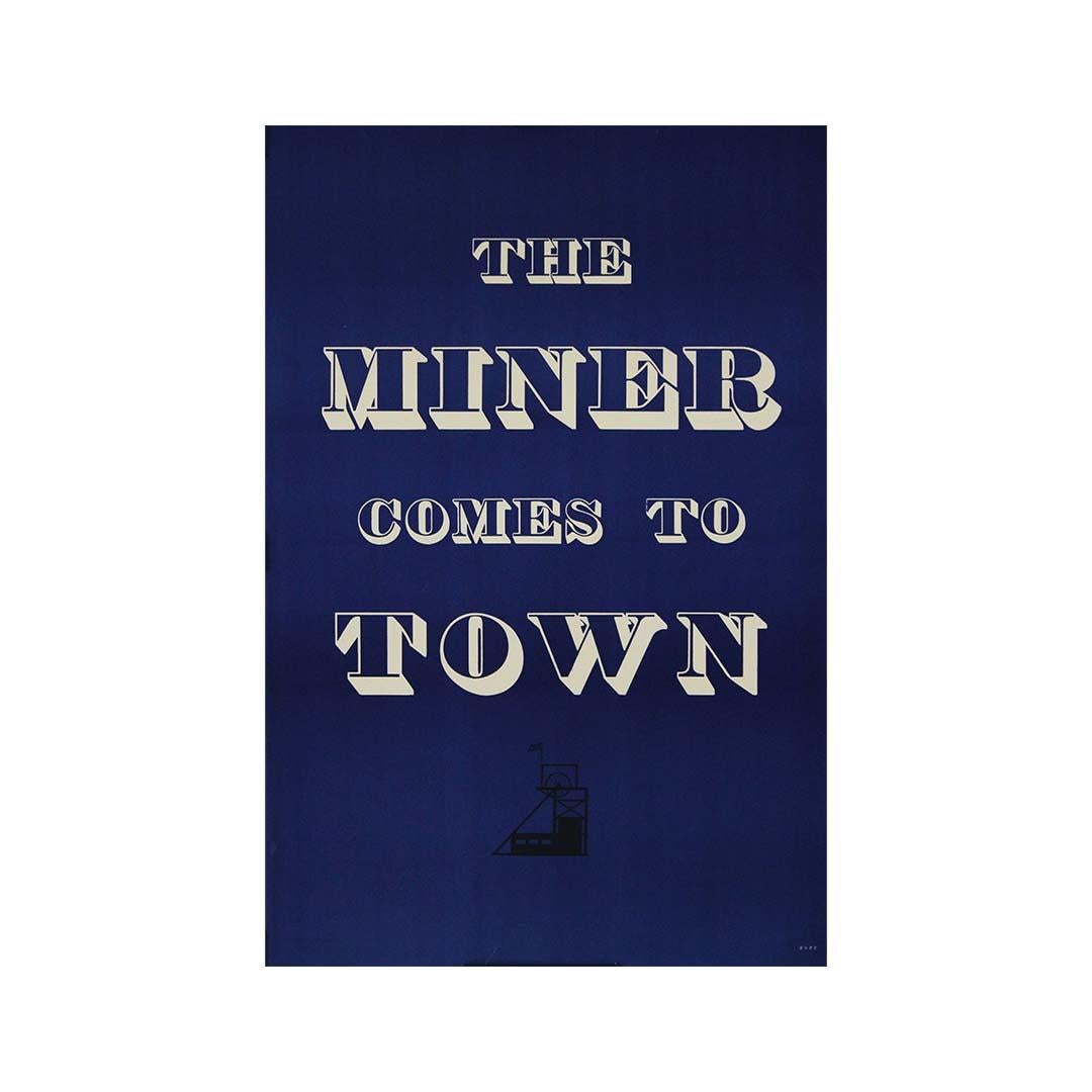 Affiche originale de 1947 intitulée The Miner Comes to Town de l'artiste Barr en vente 3