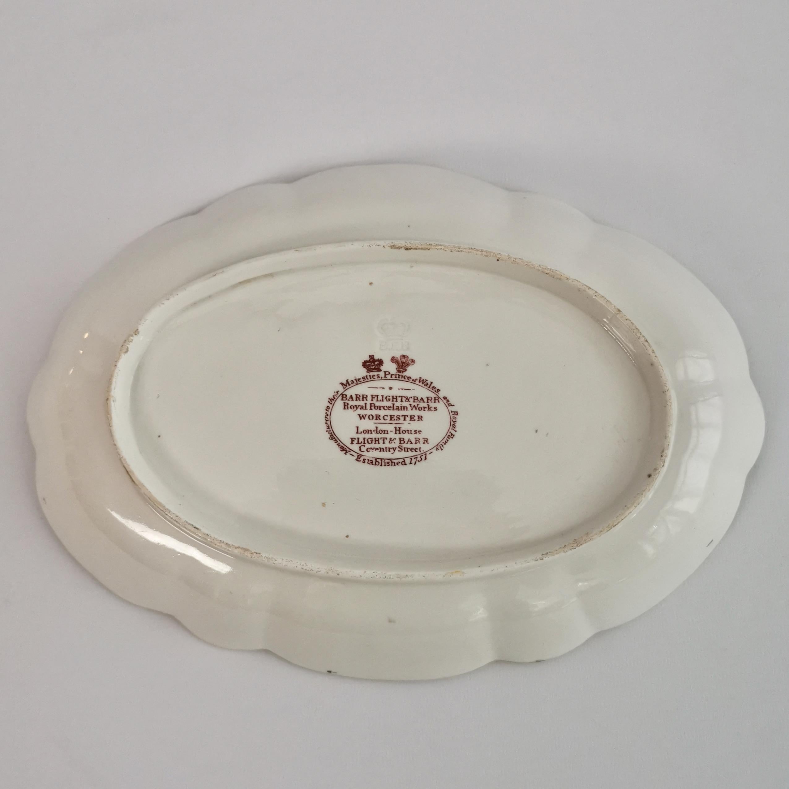 Barr Flight & Barr Oval Dish, Dragons in Compartments, Regency 1807-1813 5