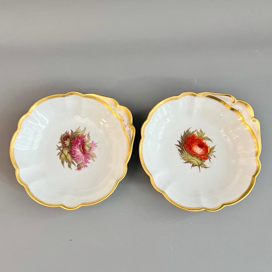 Barr Flight & Barr Teil-Dessertservice, Blumen von William Billingsley, 1808-10 (Handbemalt) im Angebot