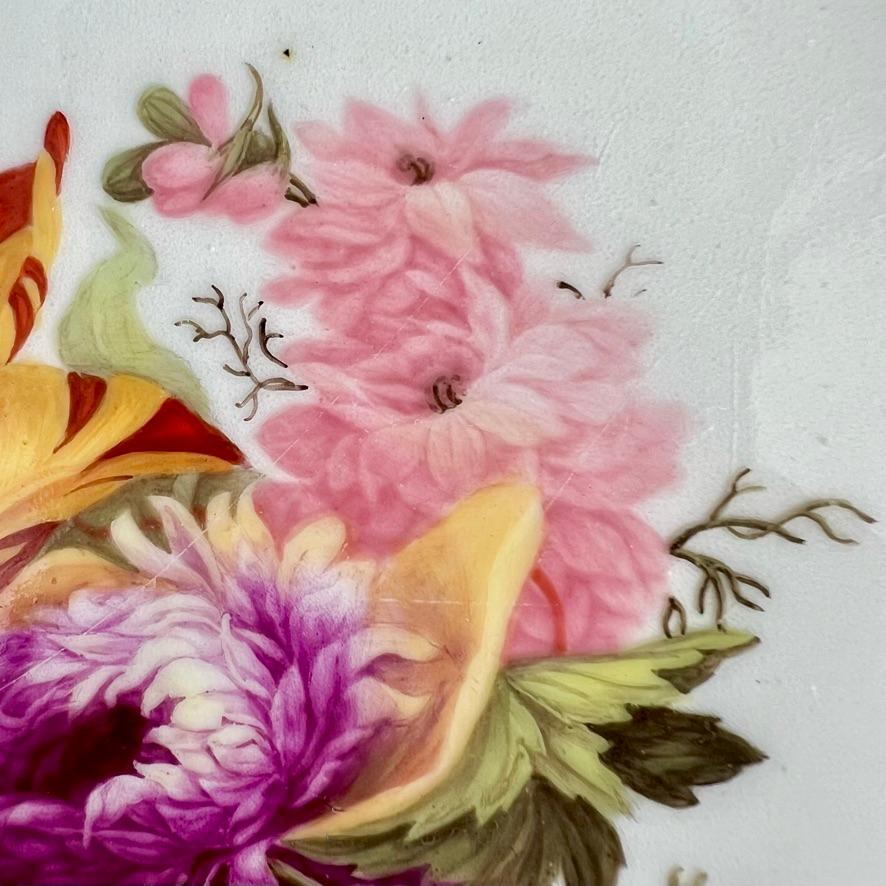 Early 19th Century Barr Flight & Barr Plate, Flowers by W. Billingsley, Gilt Vermiculé, ca 1809 (1)