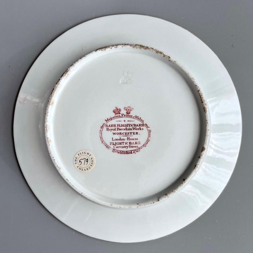 Plato Barr Flight & Barr, Vermiculé dorado, Flores de W. Billingsley, ca 1809 (2) en venta 4