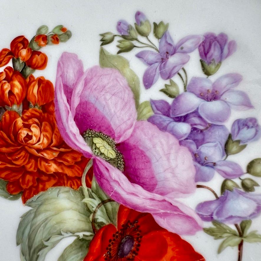 Plato Barr Flight & Barr, Vermiculé dorado, Flores de W. Billingsley, ca 1809 (2) Pintado a mano en venta