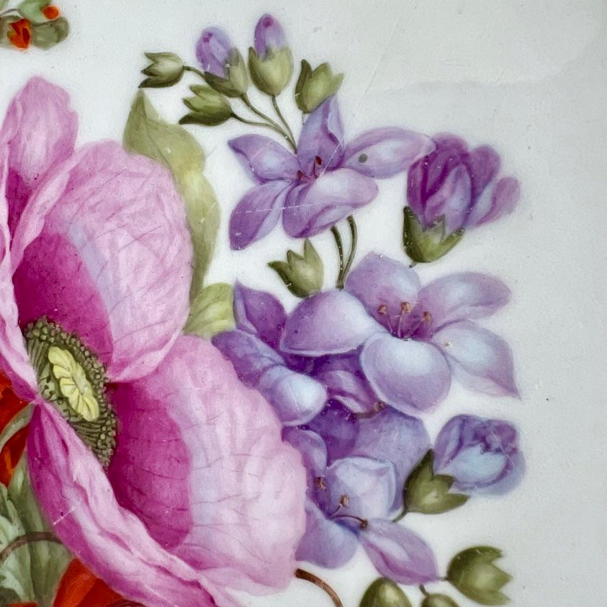 Plato Barr Flight & Barr, Vermiculé dorado, Flores de W. Billingsley, ca 1809 (2) Porcelana en venta