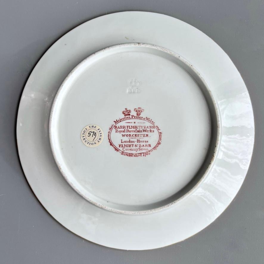 Barr Flight & Barr Plate, Gilt Vermiculé, Flowers by W. Billingsley, ca 1809 (3) 4