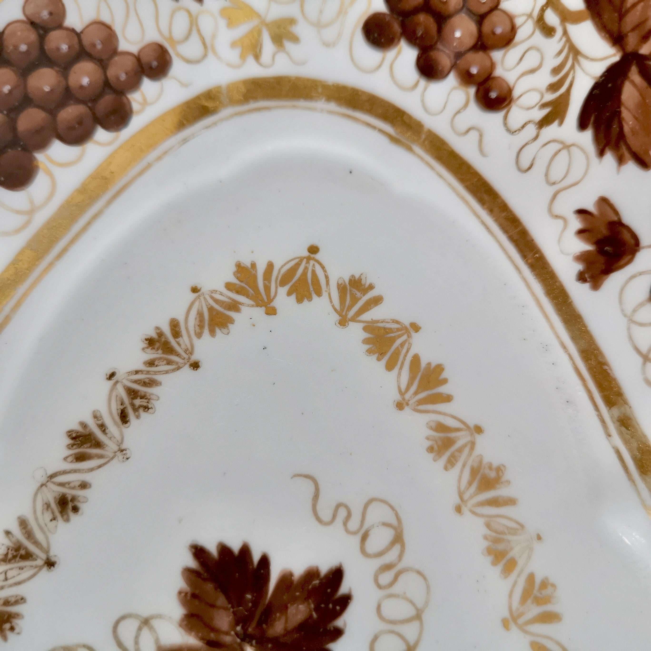 Barr Flight & Barr Porcelain Dish, Brown Vines Pattern, Regency 1804-1813 3