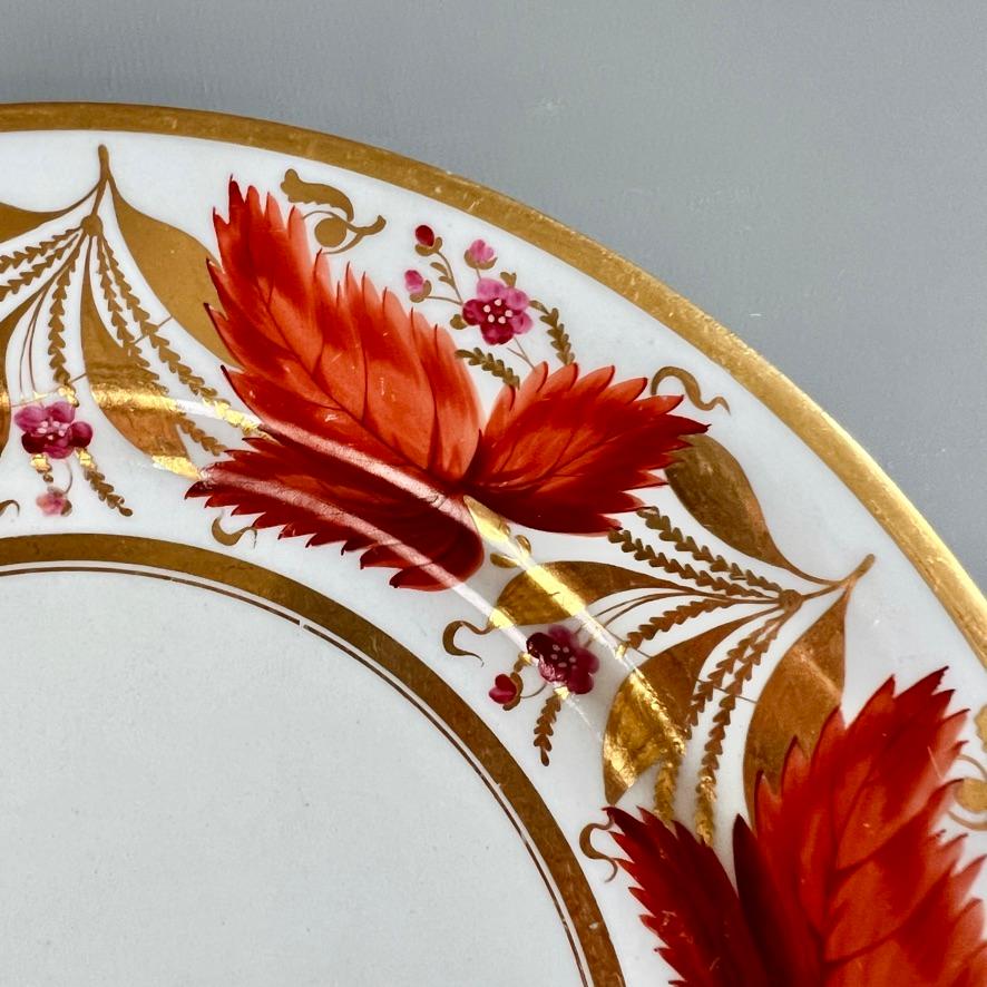 Porcelain Barr Flight & Barr Set of 10 Plates, Neoclassical Orange Vines, 1804- 1813 For Sale