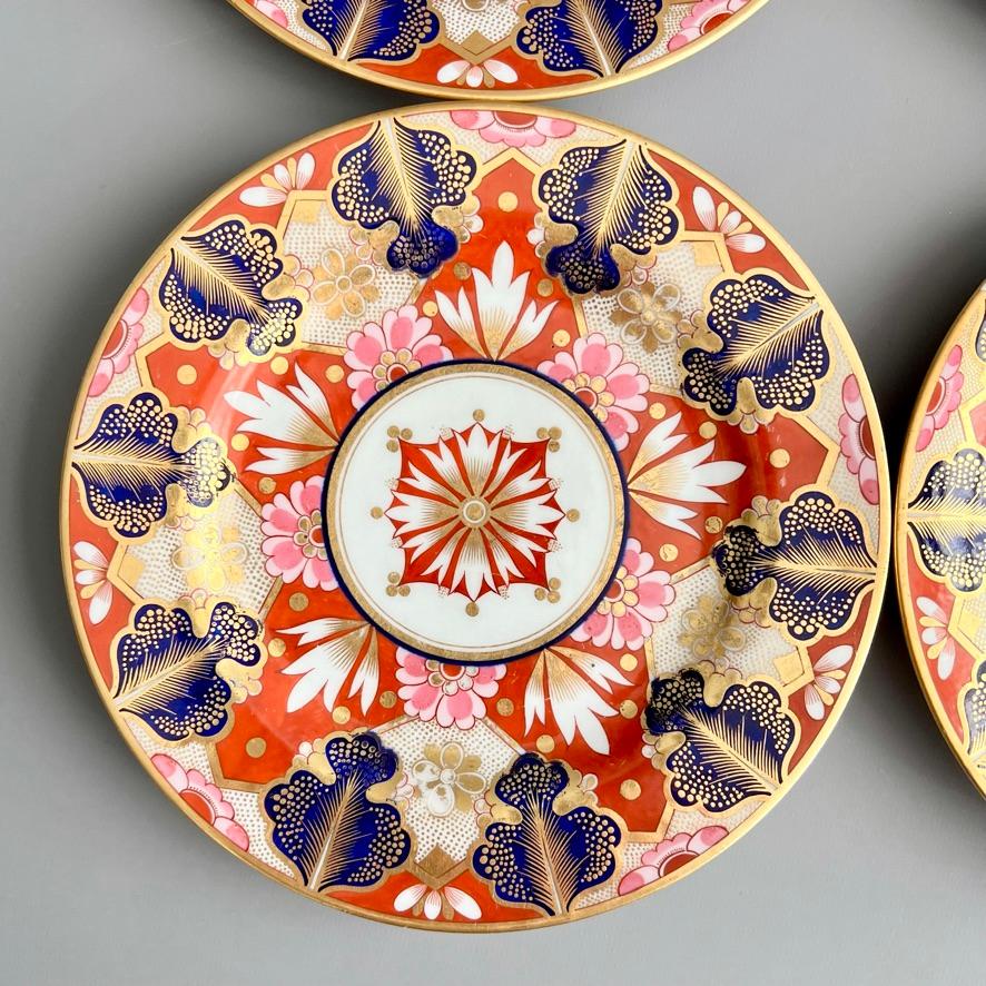 Barr Flight & Barr Set of Four Plates, Japan Imari Pattern, Georgian ca 1805 In Good Condition In London, GB