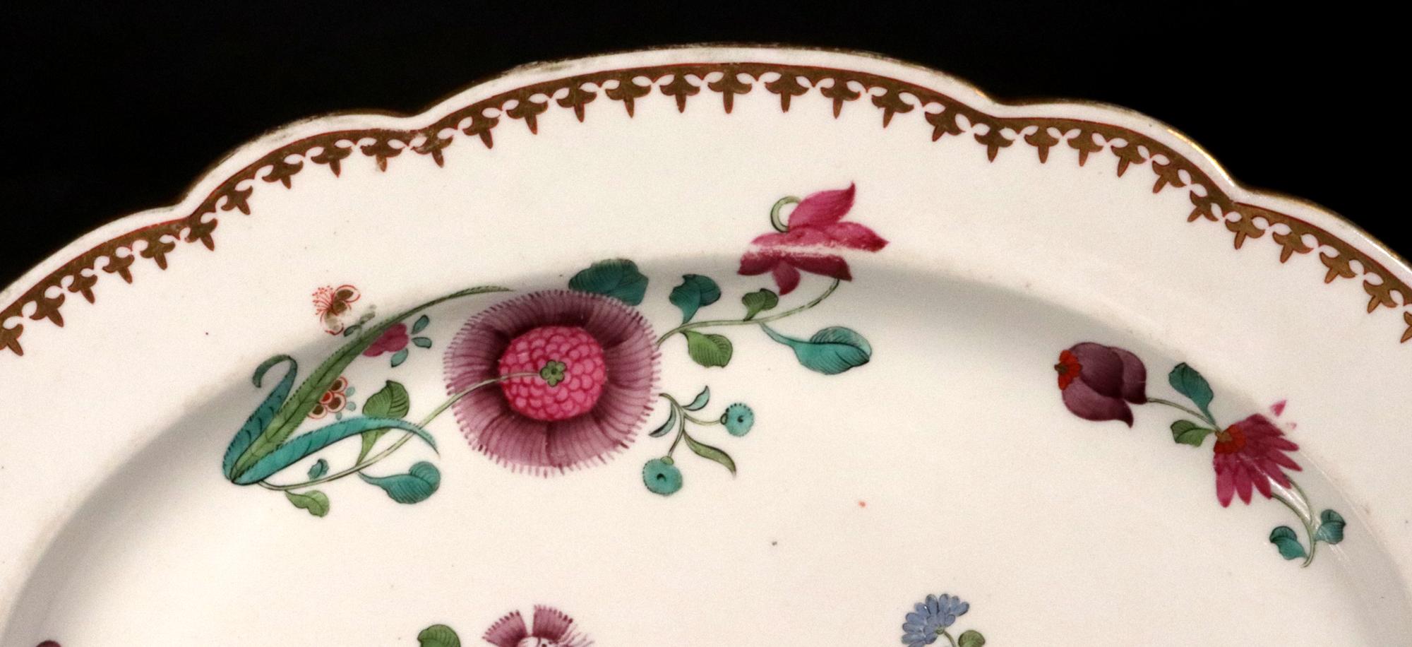 Georgien Barr, Flight & Barr Worcester Plat de service en porcelaine Famille Rose Goût en vente