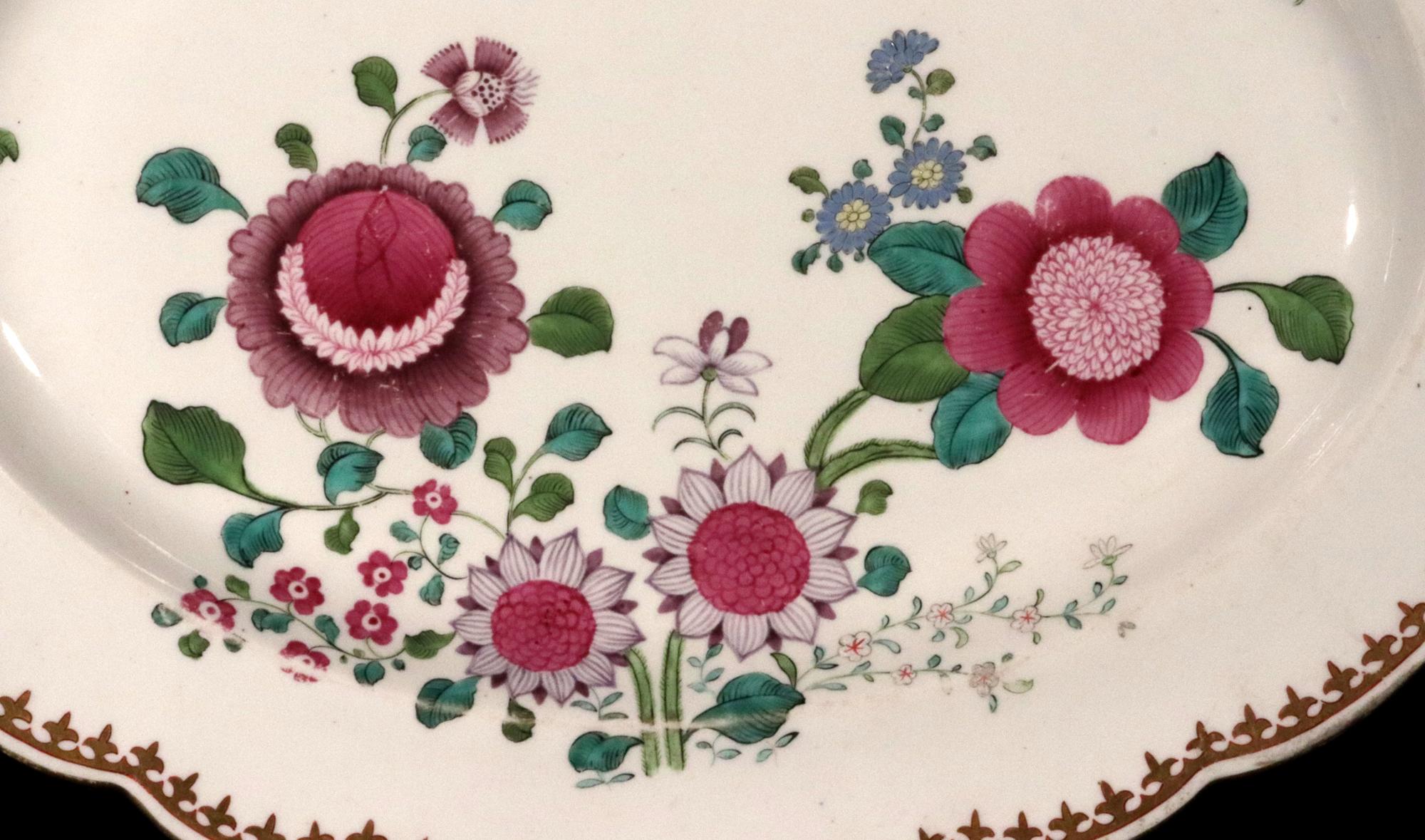 Anglais Barr, Flight & Barr Worcester Plat de service en porcelaine Famille Rose Goût en vente