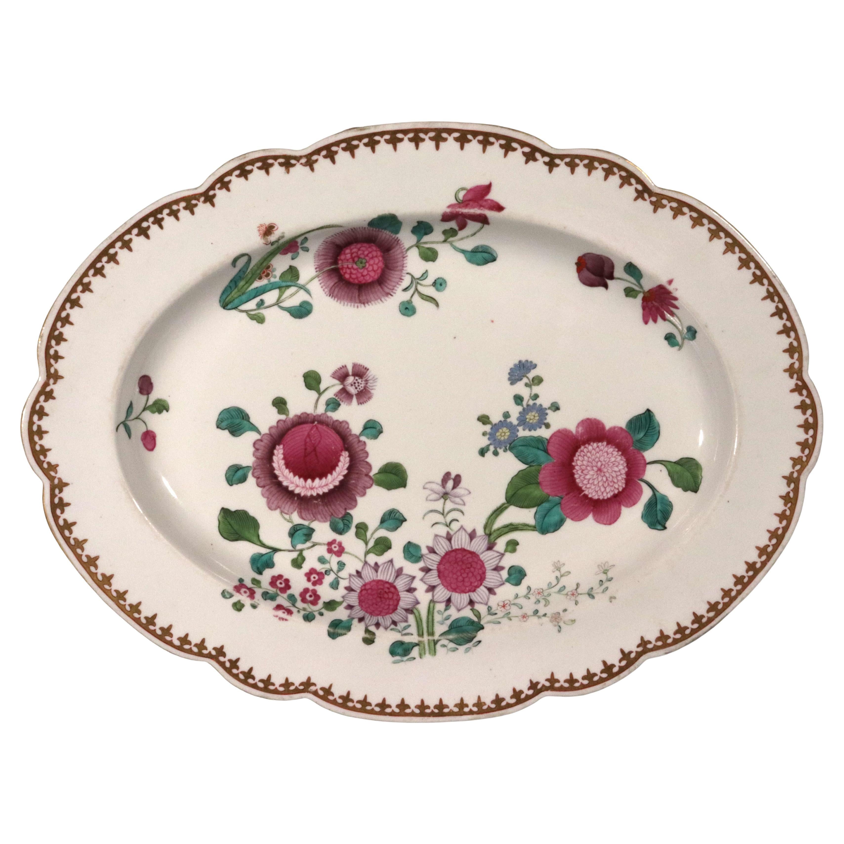 Barr, Flight & Barr Worcester Plat de service en porcelaine Famille Rose Goût en vente
