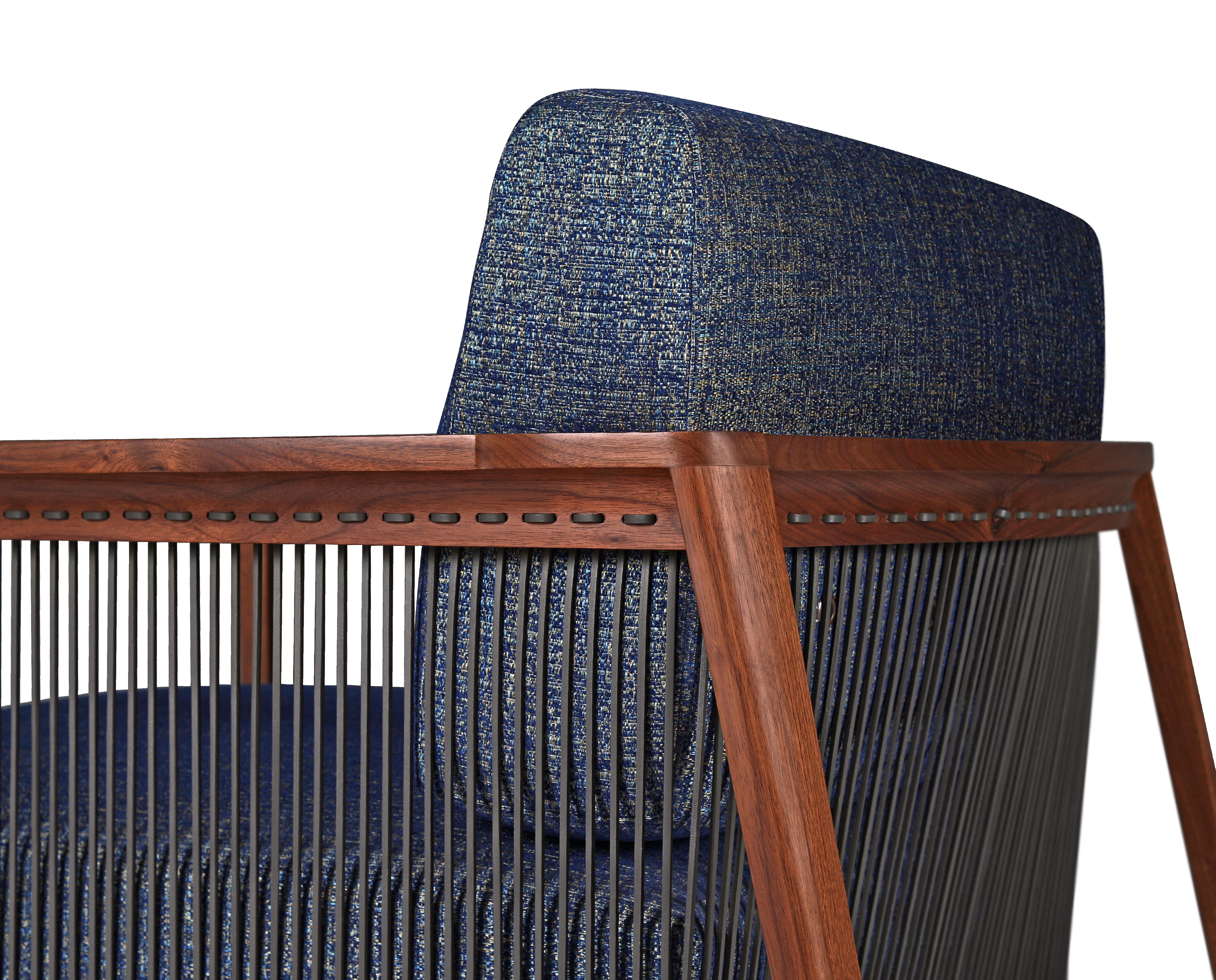 Contemporary Barra Walnut Armchair by Madheke