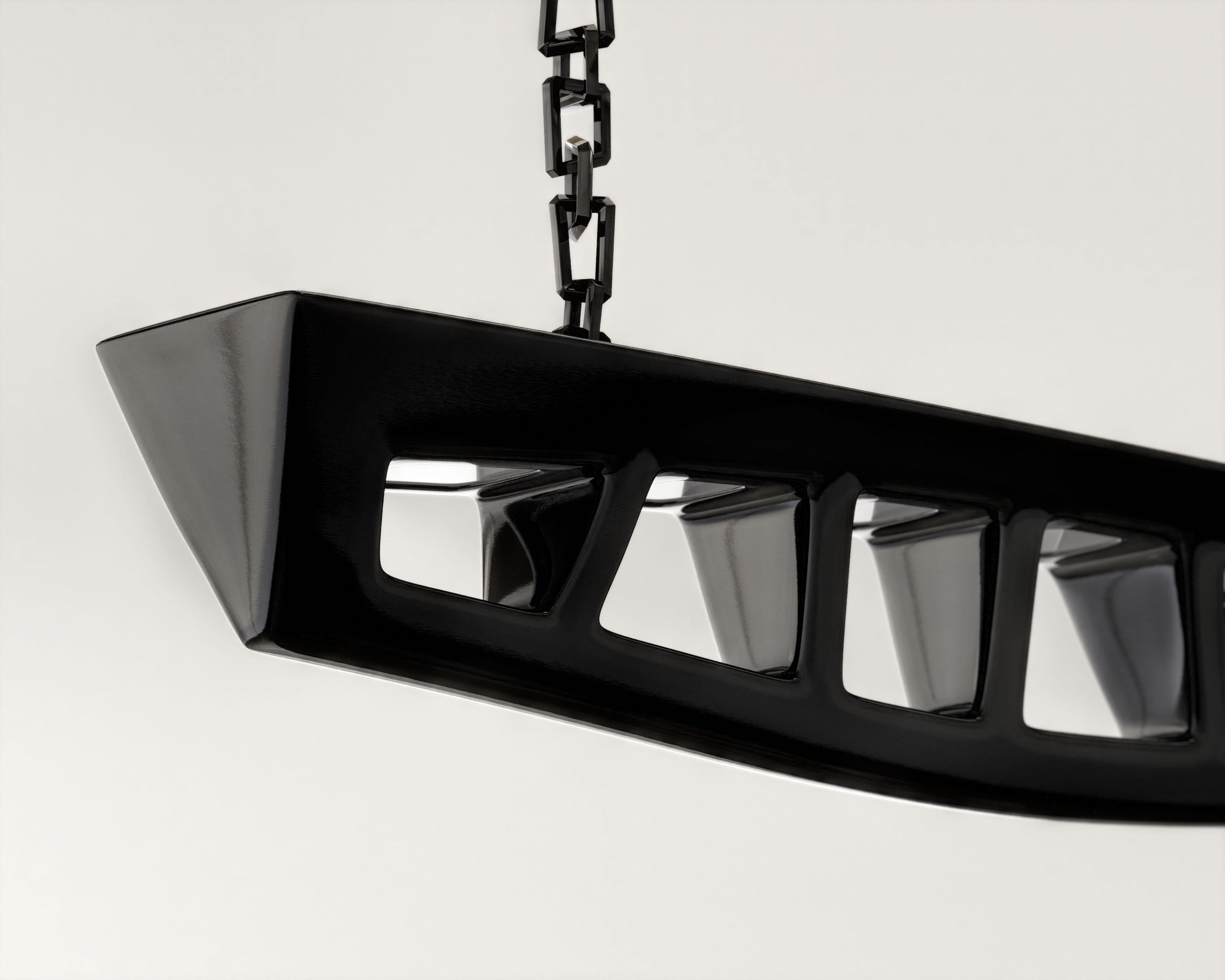 Barracuda Chandelier in Piano Black Finish by Palena Furniture  In New Condition For Sale In Istanbul, TR