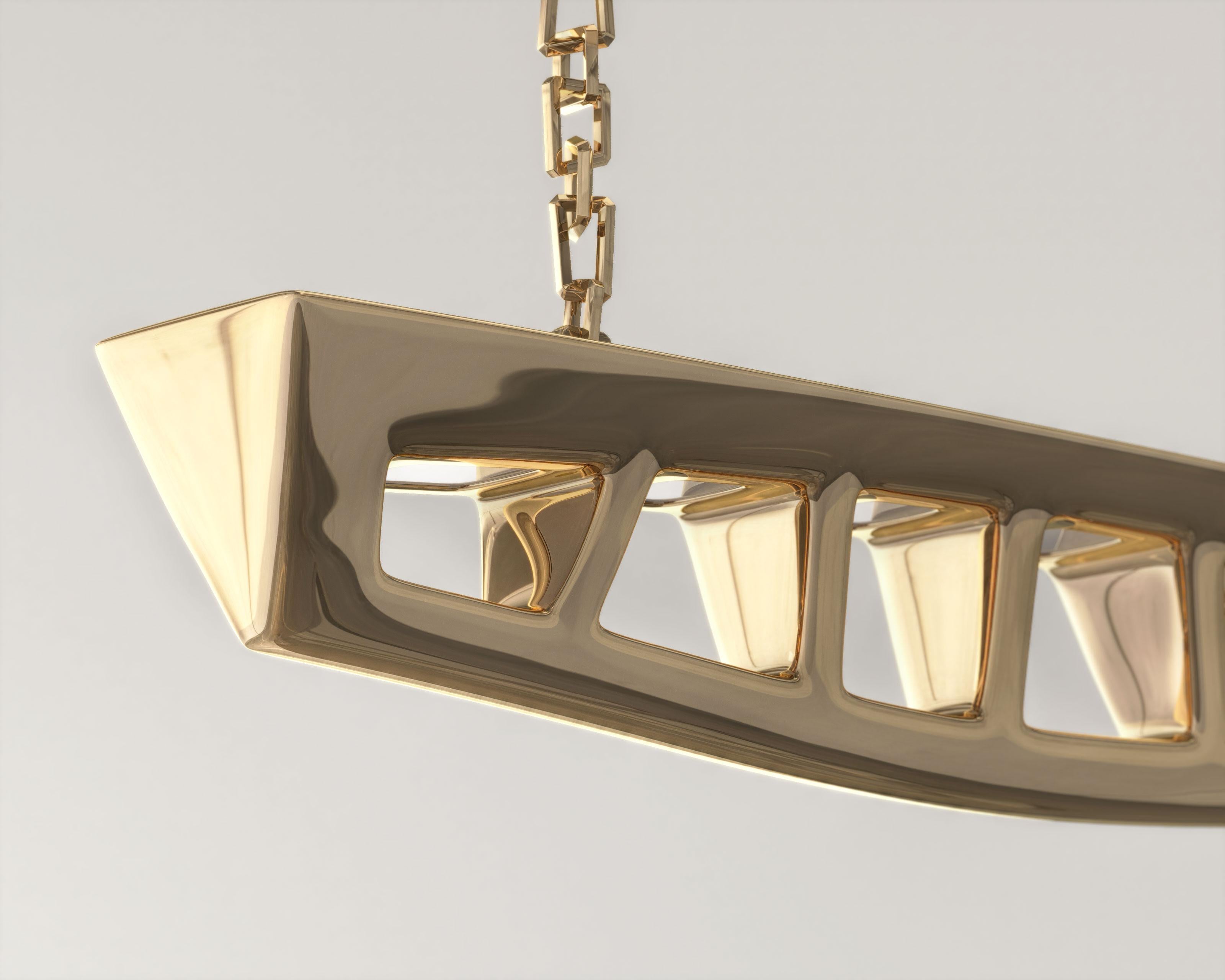 Barracuda Chandelier in Polished Bronze  In New Condition For Sale In Istanbul, TR