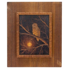 "Barred Owl" Pyrography Plaque by Bert Peters