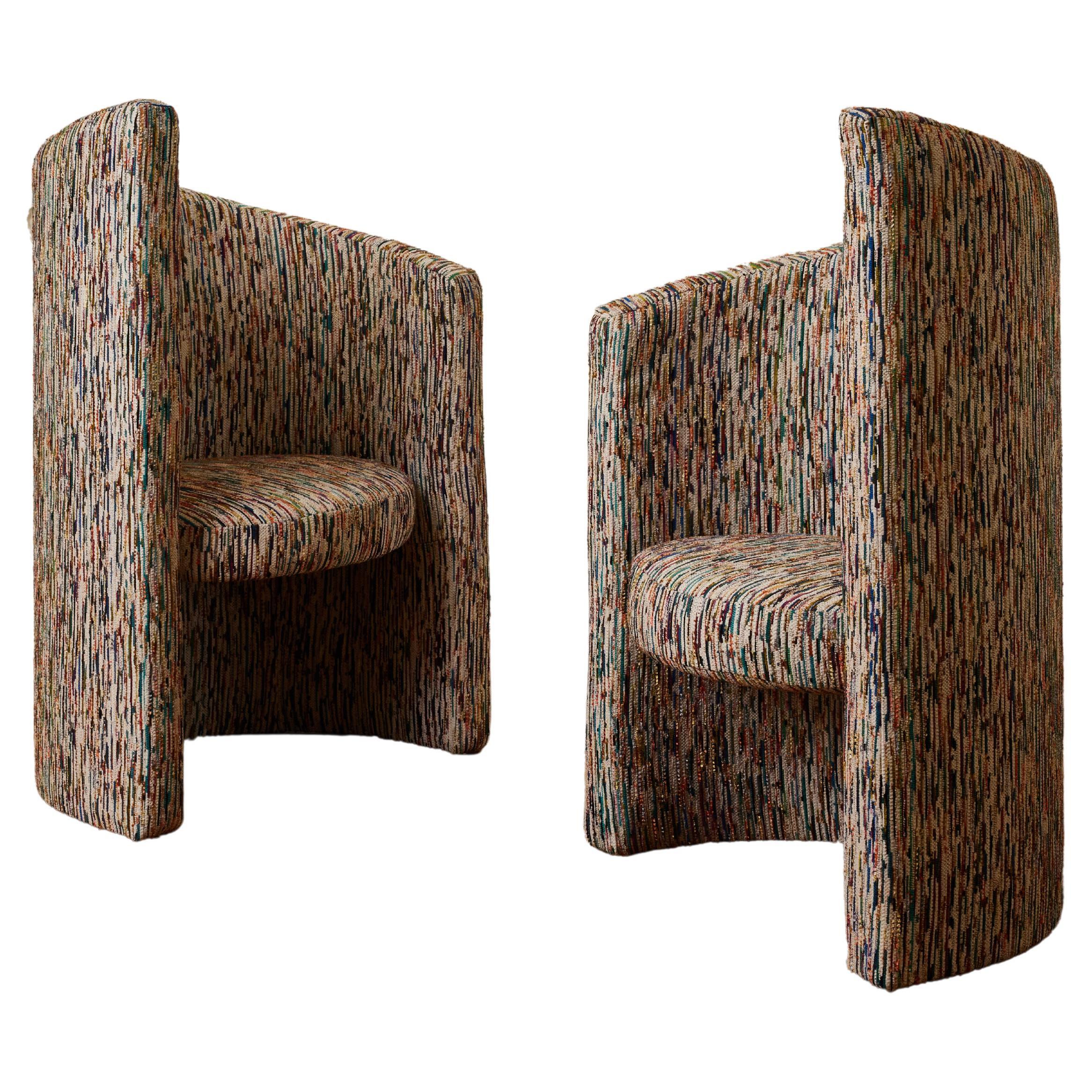 "Barrel" armchairs by Studio Glustin For Sale