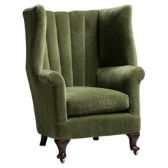 Barrel Back Armchair in Teddy Mohair by Pierre Frey, England circa 1850